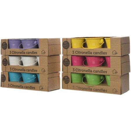 Citronella kaarsjes 3 in emmertje kleur 5 x 6