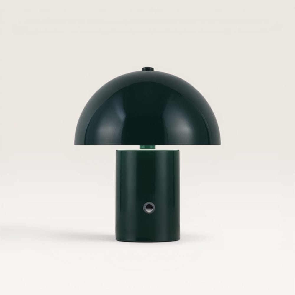 Civaro - Paddenstoel lamp oplaadbaar Groen 20 cm - Slaapkamer tafellamp - Draadloze tafellamp - Dimbaar - Metaal - USB-C - Retro design - 3000K/4500K/6000K | LUSENZ
