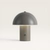 Civaro - Paddenstoel lamp oplaadbaar Taupe 20 cm - Slaapkamer tafellamp - Draadloze tafellamp - Dimbaar - Metaal - USB-C - Retro design - 3000K/4500K/6000K | LUSENZ