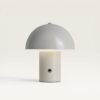 Civaro - Paddenstoel lamp oplaadbaar gebroken Wit 20 cm - Draadloze tafellamp - Dimbaar - USB-C - Retro design - Metaal - 3000K/4500K/6000K | LUSENZ