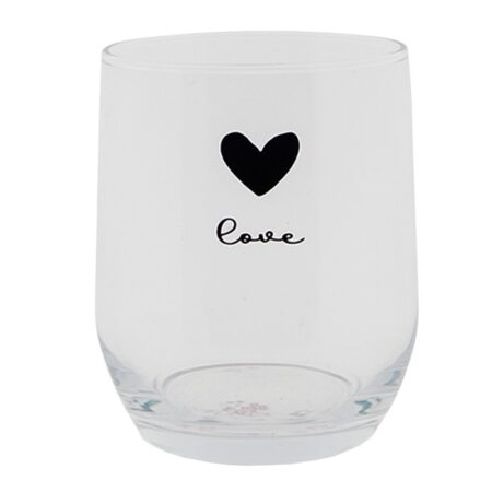 Clayre & Eef Drinkglas hart Ø8x9cm 300ml | Clayre & Eef