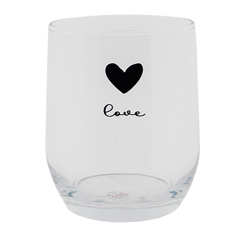 Clayre & Eef Drinkglas hart Ø8x9cm 300ml | Clayre & Eef