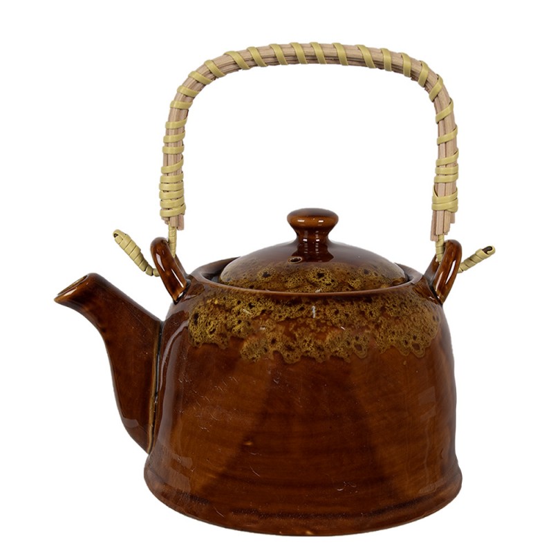 Clayre & Eef Theepot bruin/geel 750ml | Clayre & Eef