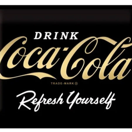 Coca Cola Refresh yourself black wandplaat | Nostalgic Art