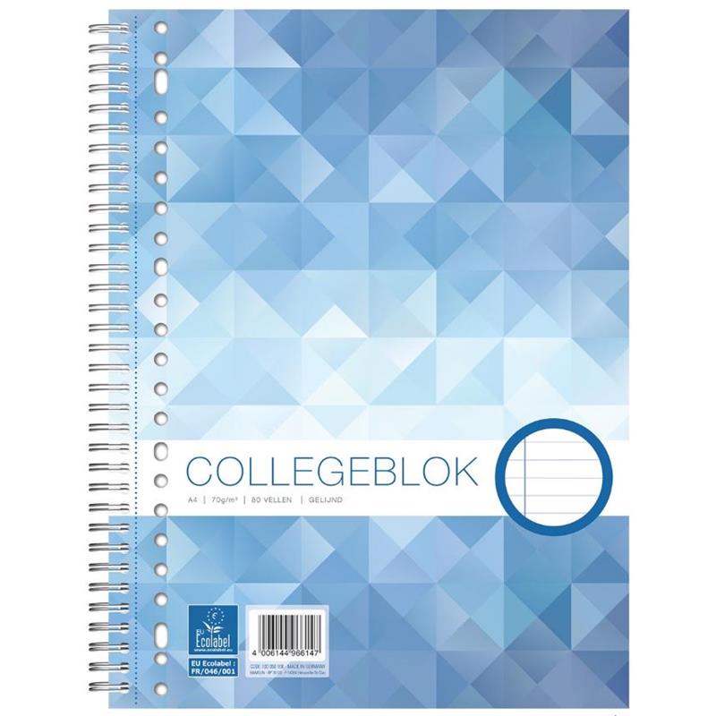 Collegeblok 23r A4 gelijnd 22x29