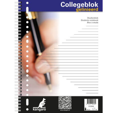 Collegeblok A4 lijn 23R 80 blad 5 stuks | Kangaro