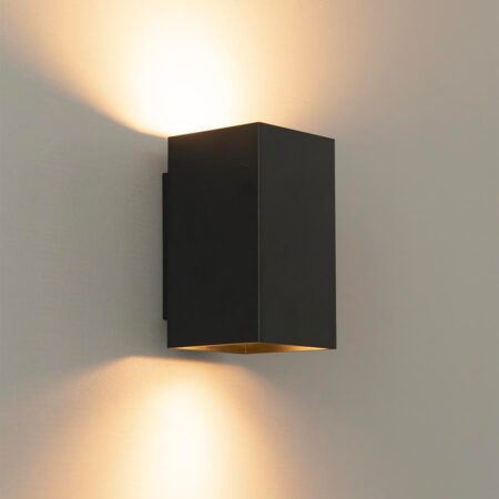 Cometa nero m by LUSENZ - Up and downlight - Rechthoekige wandlamp met mat zwarte coating | LUSENZ