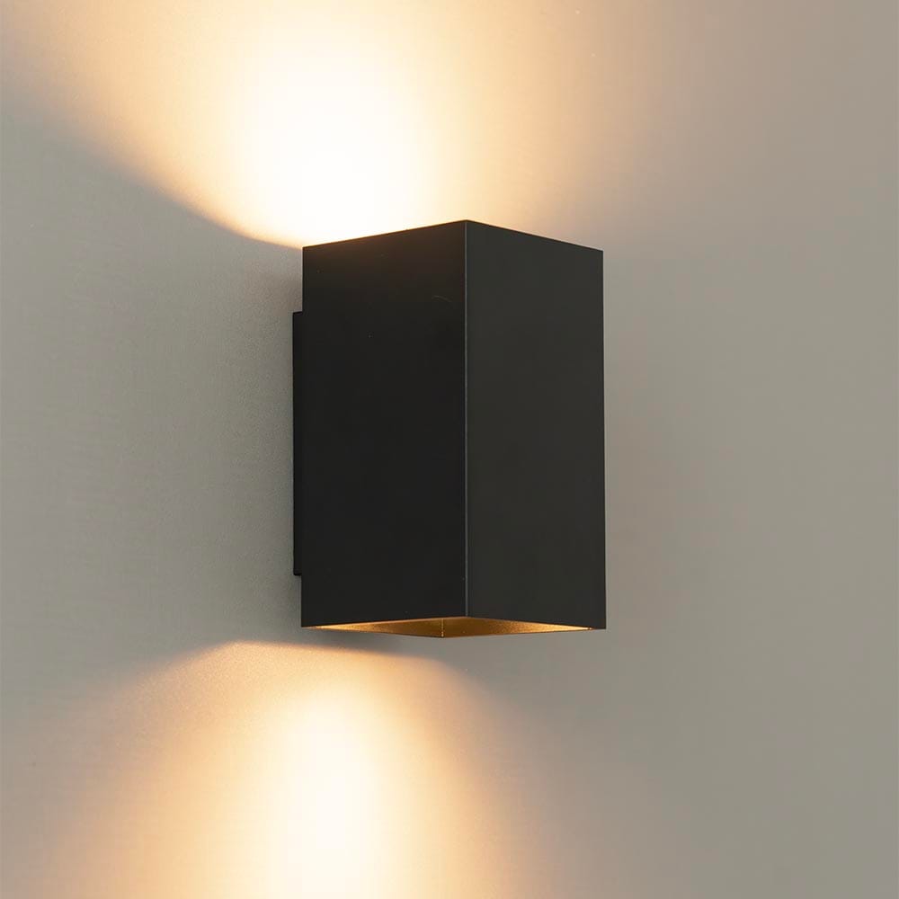 Cometa nero m by LUSENZ - Up and downlight - Rechthoekige wandlamp met mat zwarte coating | LUSENZ