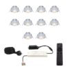 Complete Set van 10 Sienna Mini Inbouwspots 12 Volt 3W spots - 2700K warm wit - IP44 waterdicht - kantelbaar - Dimbaar - Verandaspots - Lage inbouwdiepte | HOFTRONIC