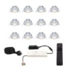 Complete Set van 12 Sienna Mini Inbouwspots 12V 3W spots - 2700K warm wit - IP44 waterdicht - kantelbaar - Dimbaar - Verandaspots - Lage inbouwdiepte | HOFTRONIC