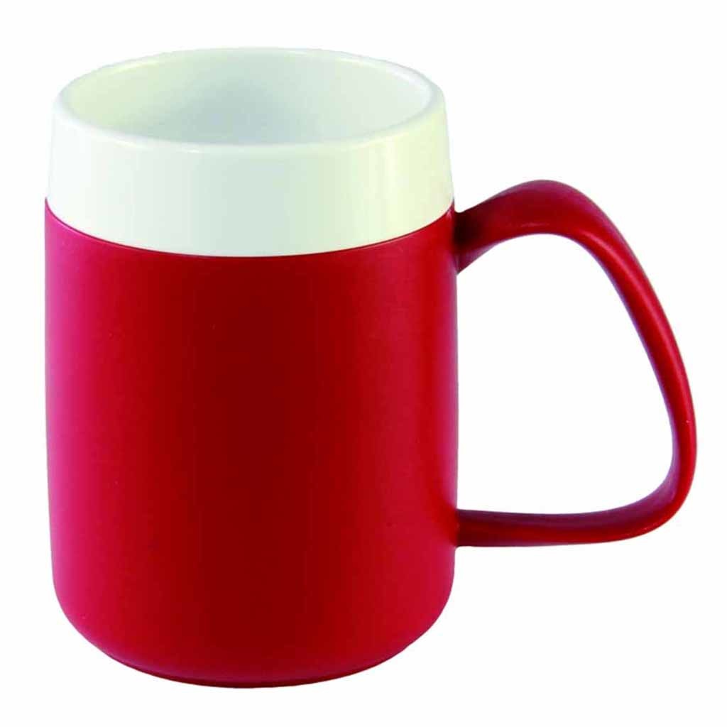 Conische warmhoudbeker | Kleur: Rood | Inhoud: 200 ml | Drinken zonder uw hoofd te kantelen | OR207RO | Ornamin | Ornamin