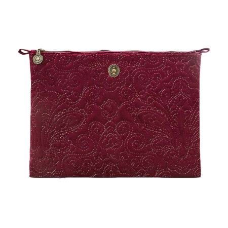 Cosmetic Flat Pouch Large Velvet Quiltey Days Red | PiP Studio