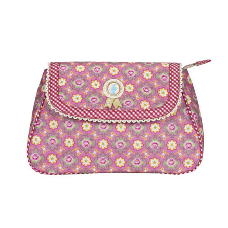Cosmeticbag+flap M Pink | PiP Studio