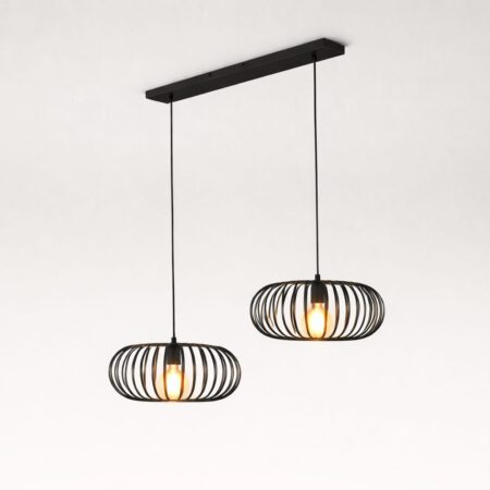 Cosmos - LED Hanglamp - 2 spots - Dimbaar - E27 Fitting - Zwart | HOFTRONIC