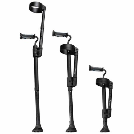 Crutch - Inschuifbare elleboogkruk | Loopkrukken | Ingeschoven: 57 cm | Kleur: Zwart | Makkelijk voor op reis | E-Ability | e-Ability
