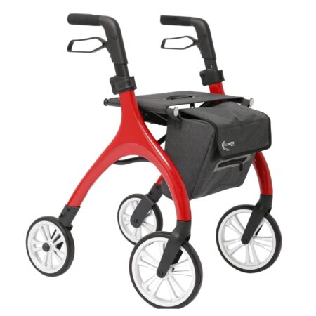 Curve lichtgewicht rollator met softwielen | Kies uw kleur : Rood | MultiMotion | MultiMotion