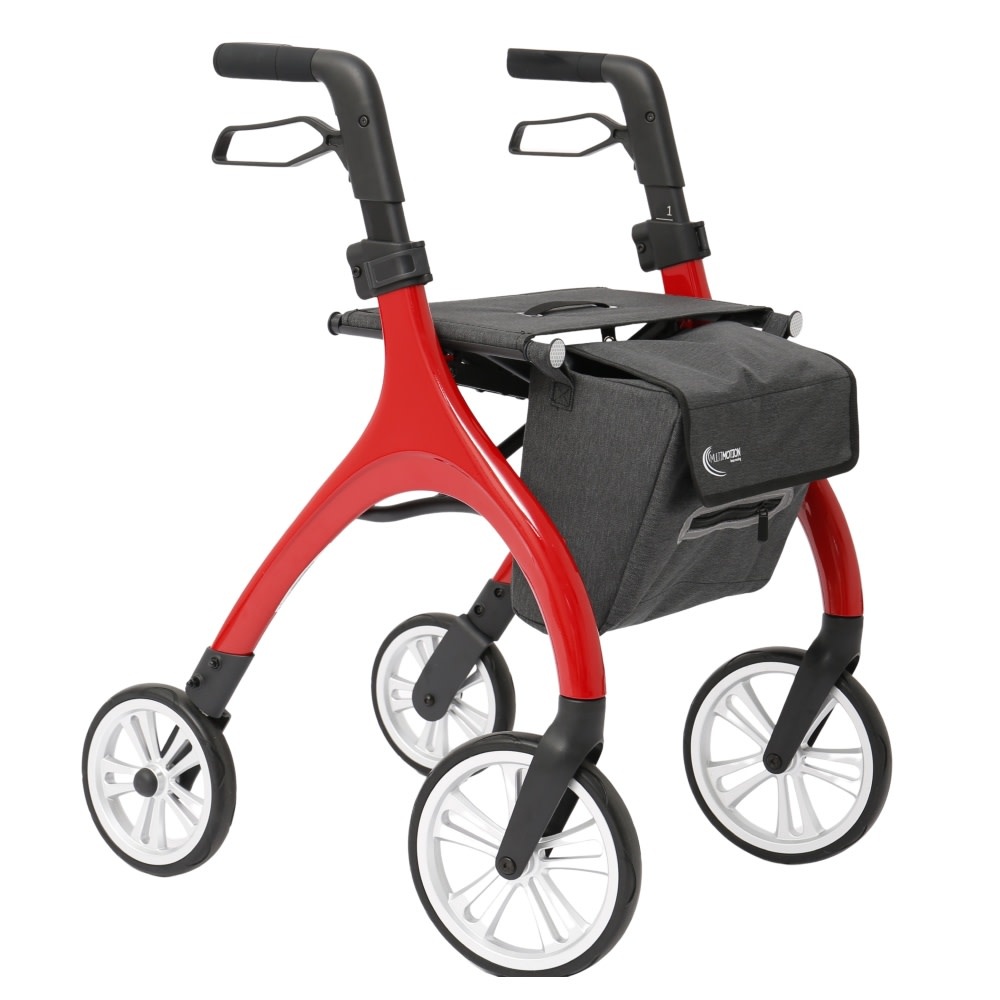 Curve lichtgewicht rollator met softwielen | Kies uw kleur : Rood | MultiMotion | MultiMotion