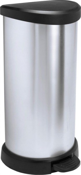 Curver Decobin pedaal 40 liter zilver | Curver