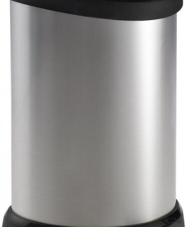 Curver Pedaalemmer Decobin Ovaal 20 Liter Zilver | Curver