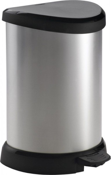 Curver Pedaalemmer Decobin Ovaal 20 Liter Zilver | Curver