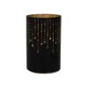 Cylinder glas 14cm LED zwart 3xAA timer | Svenska Living
