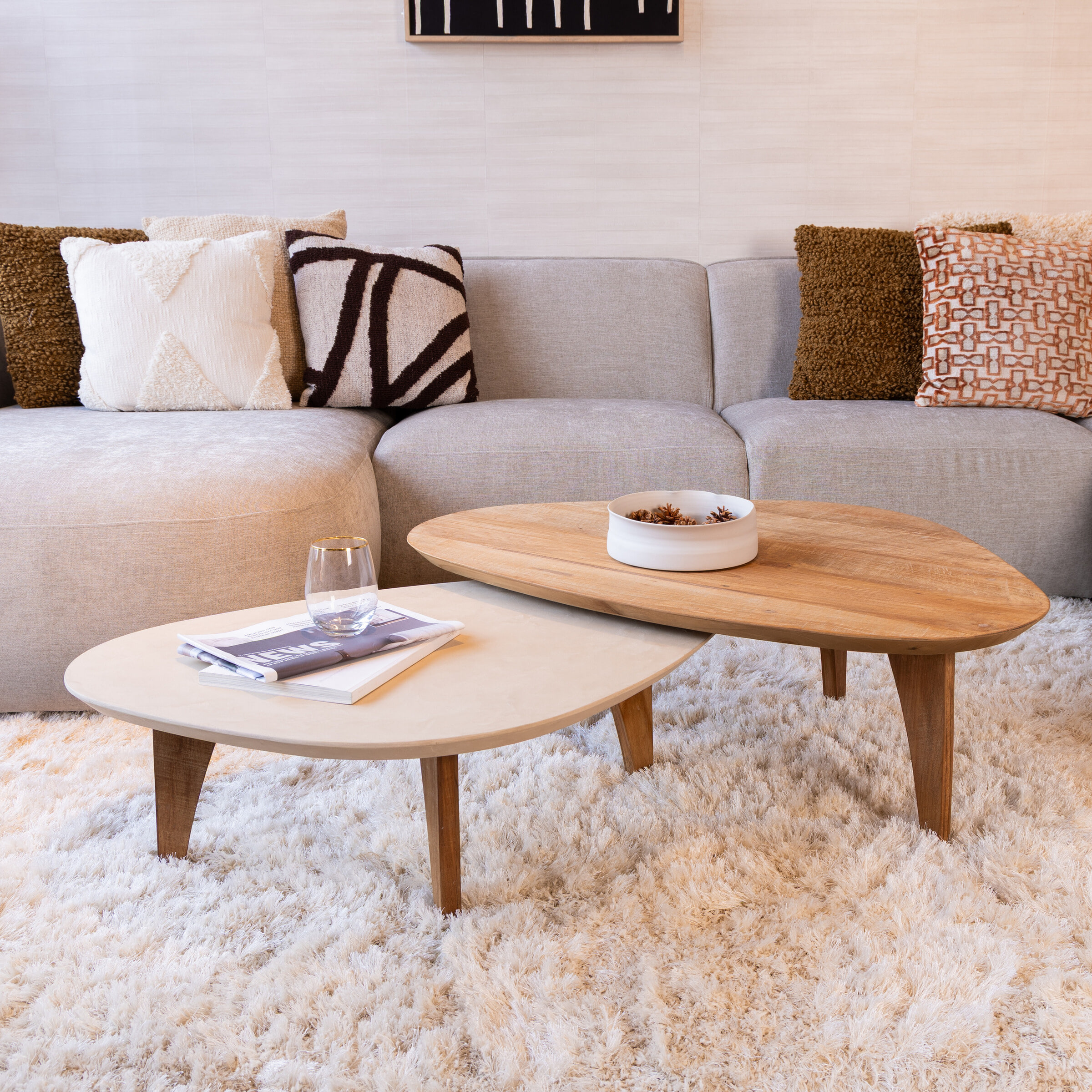 DTP Home Organische Salontafel Bliss Set van 2 stuks