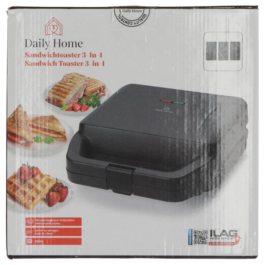 Daily Home Tosti Wafelijzer 3 Platen | Daily home