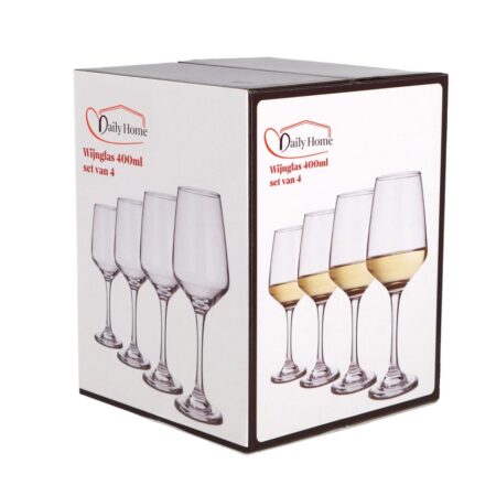 Daily Home Wijnglas 400ml Set Van 4 | Daily home