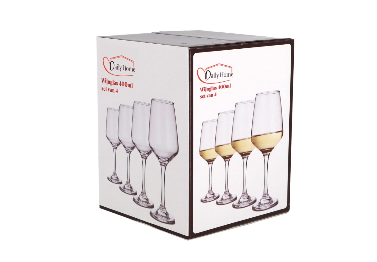 Daily Home Wijnglas 400ml Set Van 4 | Daily home