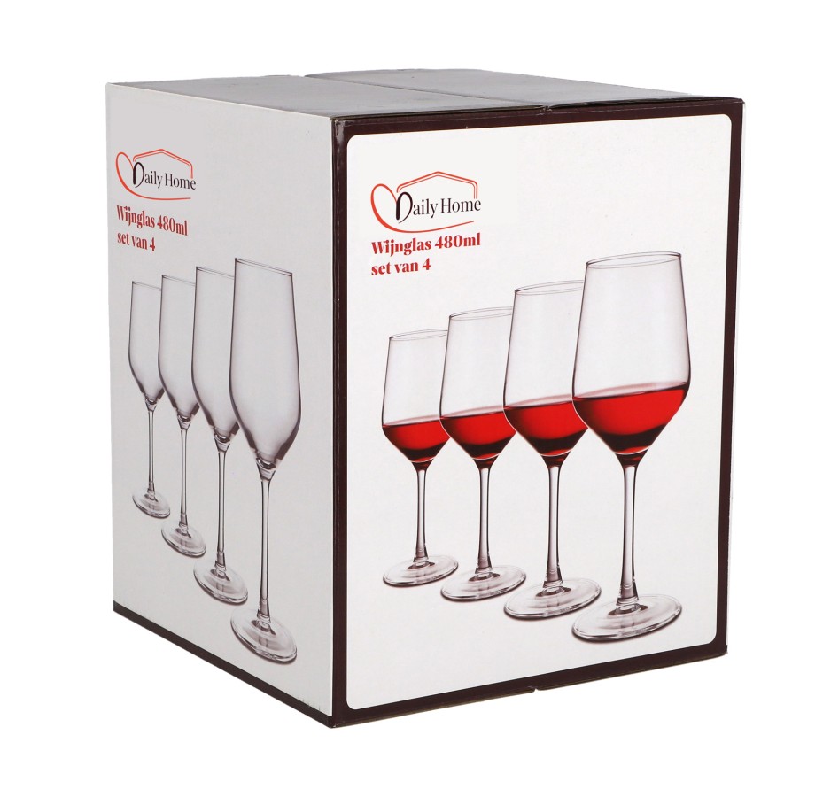 Daily Home Wijnglas 480ml Set Van 4 | Daily home