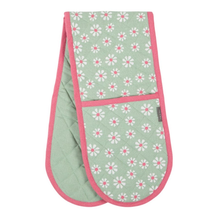 Daisy Flowers Dubbel Ovenwant Groen 18x85 Cm |