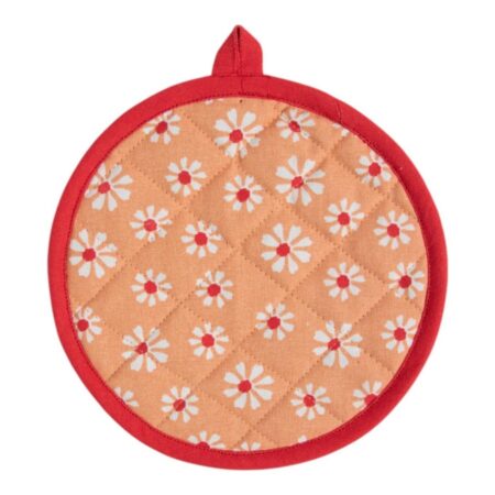 Daisy Flowers Pannenlap Onderzetter Rond Oranje 20 Cm |