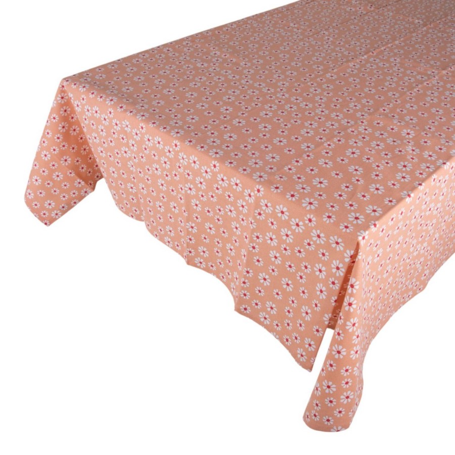 Daisy Flowers Tafelkleed Textiel Oranje 140x250 Cm |