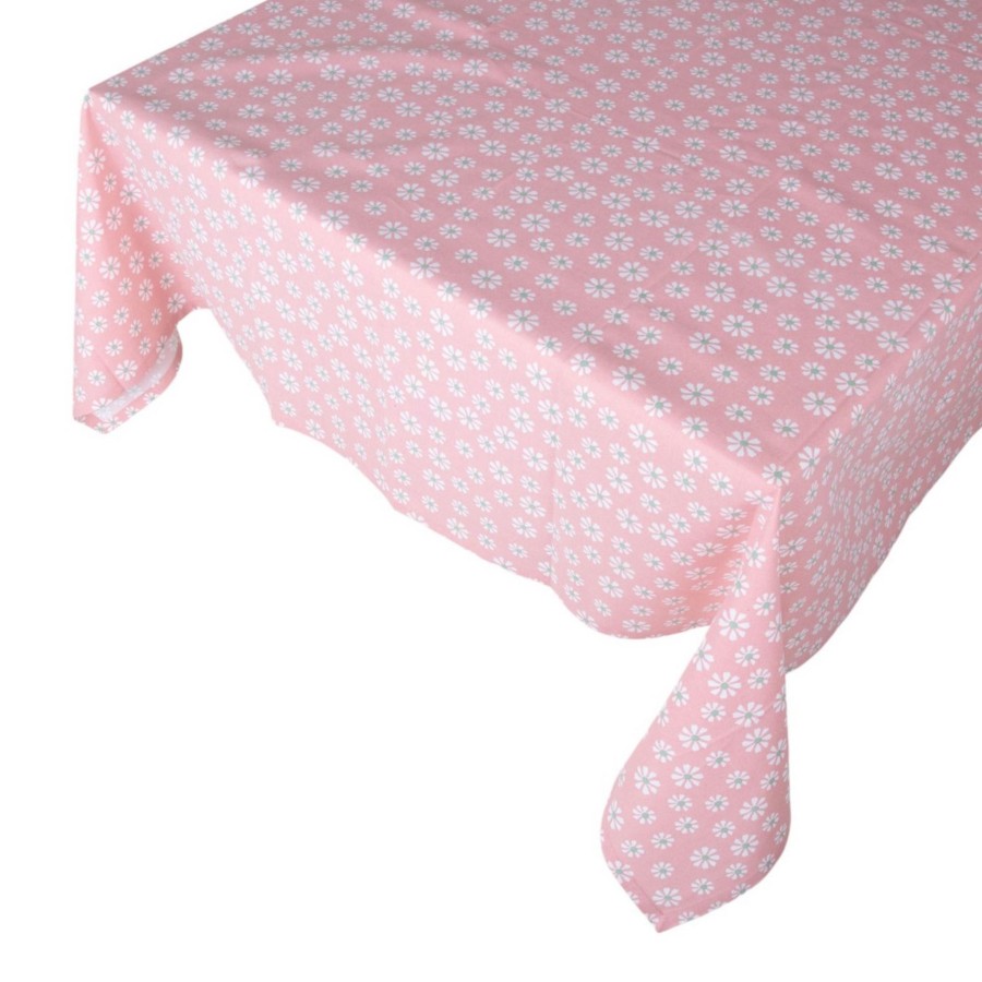 Daisy Flowers Tafelkleed Textiel Roze 140x250 Cm |