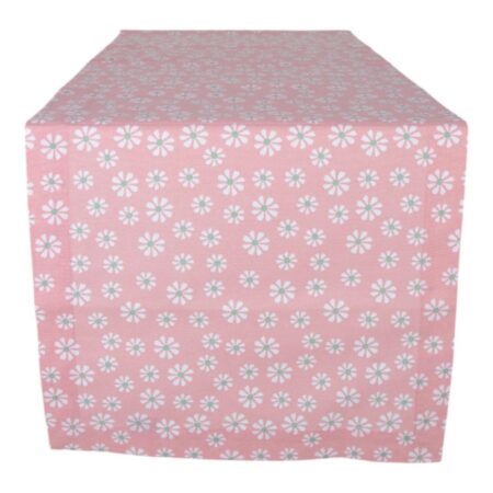 Daisy Flowers Tafelloper Roze 50x140 Cm |