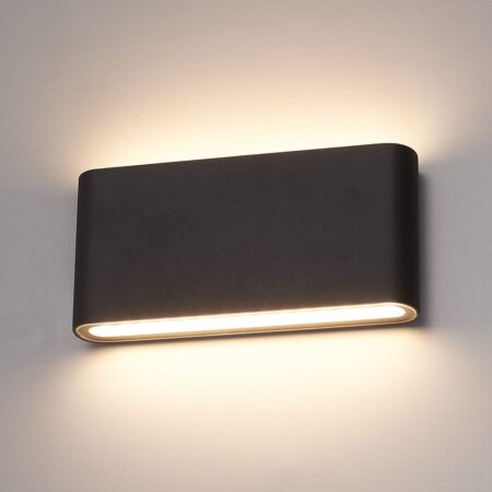 Dallas M LED Wandlamp Zwart - 12W 660 lumen - IP54 Waterdicht - 3000K Warm Wit - Dimbaar - Binnen en buiten - Up & Down light - Modern | HOFTRONIC