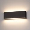 Dallas XL LED Wandlamp Zwart - 24 Watt 1350lm - IP54 Waterdicht - 3000K Warm Wit - Dimbaar - Binnen en buitenlamp - Up & Down light - Modern | HOFTRONIC
