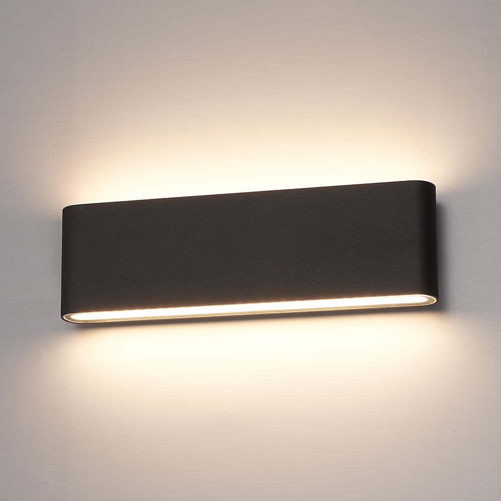 Dallas XL LED Wandlamp Zwart - 24 Watt 1350lm - IP54 Waterdicht - 3000K Warm Wit - Dimbaar - Binnen en buitenlamp - Up & Down light - Modern | HOFTRONIC