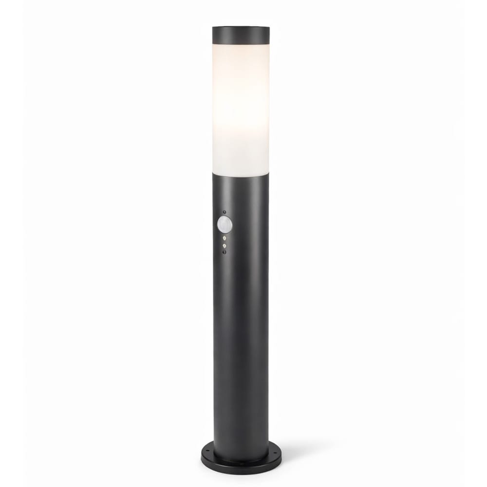 Dally LED Sokkellamp Zwart M - Bewegingssensor -Schemerschakelaar - E27 fitting - IP44 Waterdicht - 80 cm - padverlichting - Staande buitenlamp | HOFTRONIC