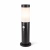 Dally LED Sokkellamp Zwart S - Bewegingssensor - Schemerschakelaar - E27 fitting - IP44 Waterdicht - 45 cm - padverlichting - Staande buitenlamp | HOFTRONIC