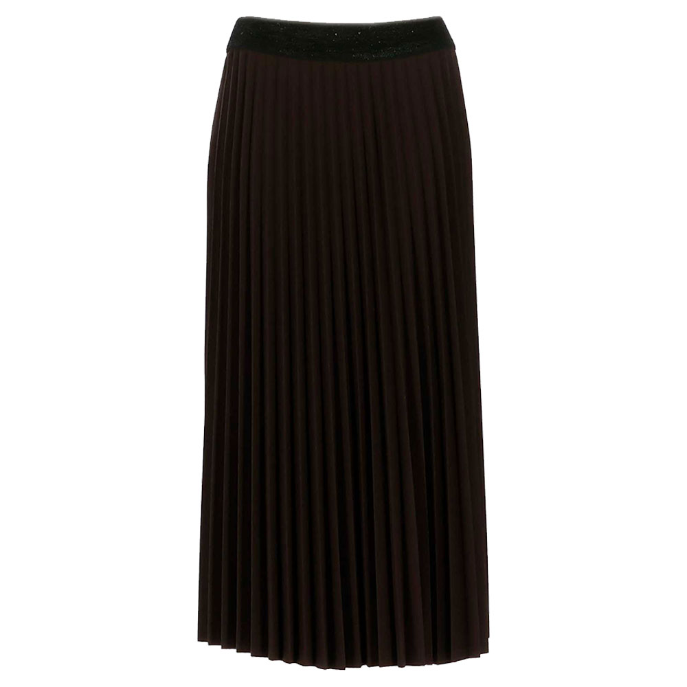 Dames Plisse Rok Chocolate | Signe Nature