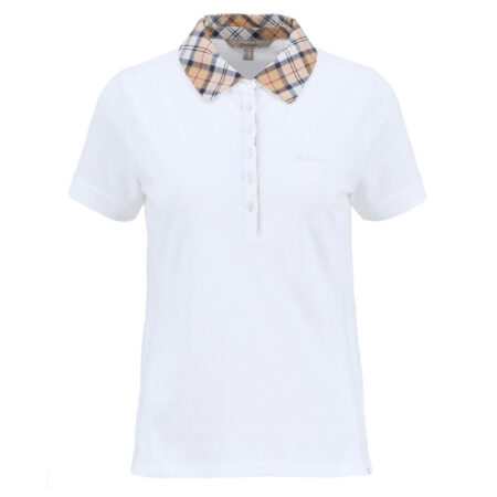Dames Polo Malvern White/Hessian | Barbour