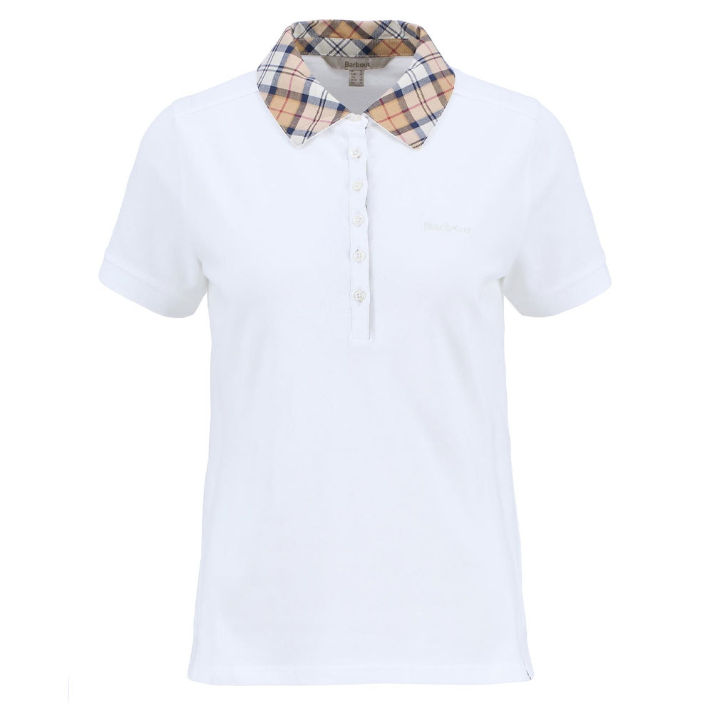 Dames Polo Malvern White/Hessian | Barbour