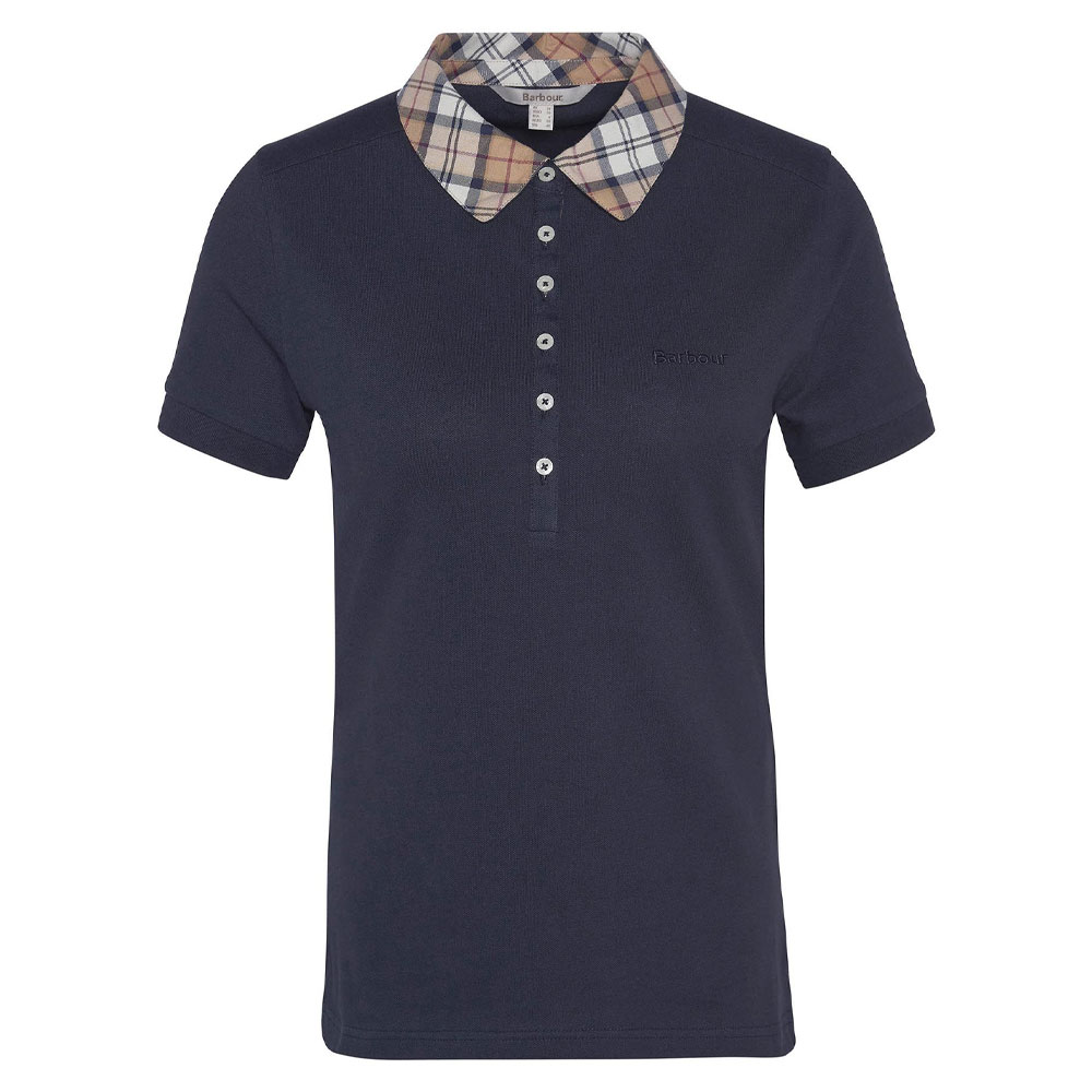 Dames Polo Malvern navy/Hessian | Barbour