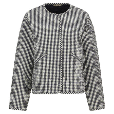 Dames Quilt Jasje Cashel Navy Gingham | Barbour