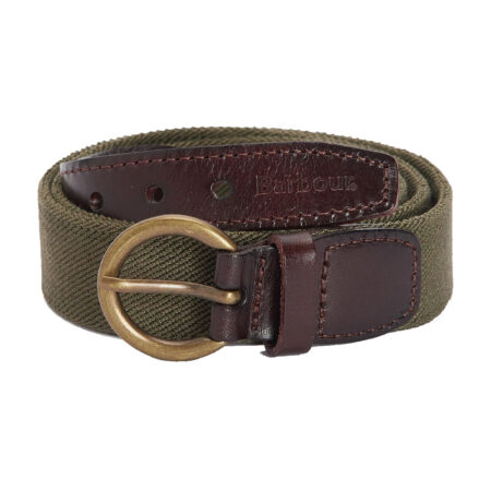 Dames Riem Leather Webbing Belt Khaki | Barbour