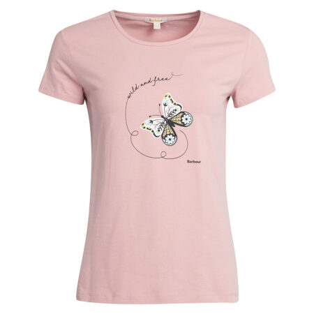 Dames T-shirt Bowland Pastel Pink | Barbour