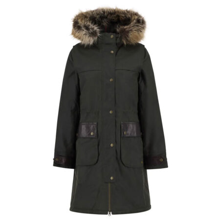 Dames Waxjas Durham City Parka Fern | Barbour