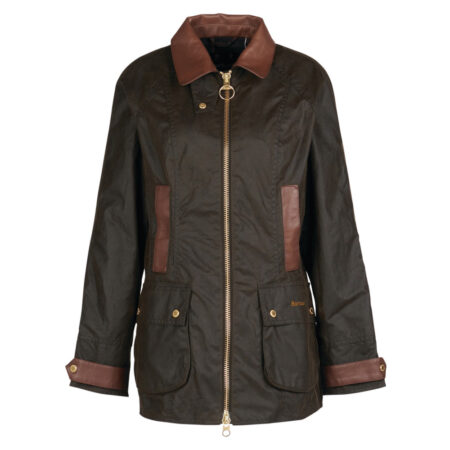 Dames Waxjas Premium Beadnell Olive | Barbour