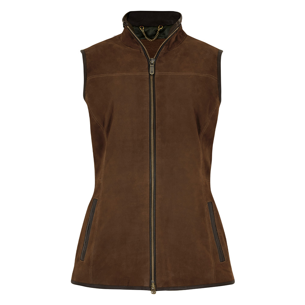 Dames bodywarmer Kingston Leather walnut | Dubarry